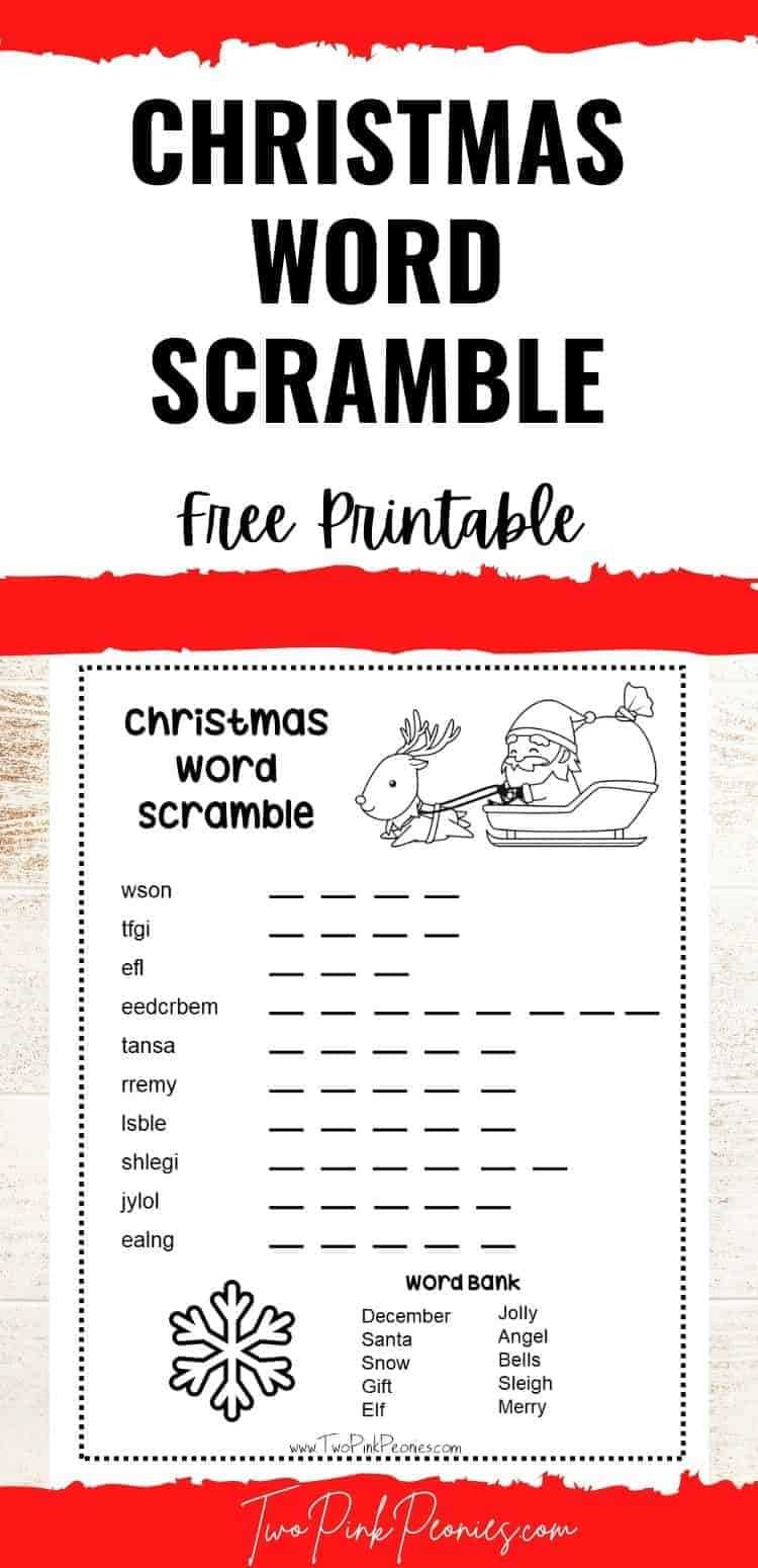 printable christmas word scramble