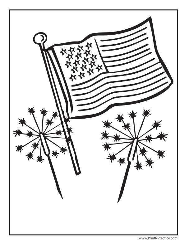 printable coloring american flag