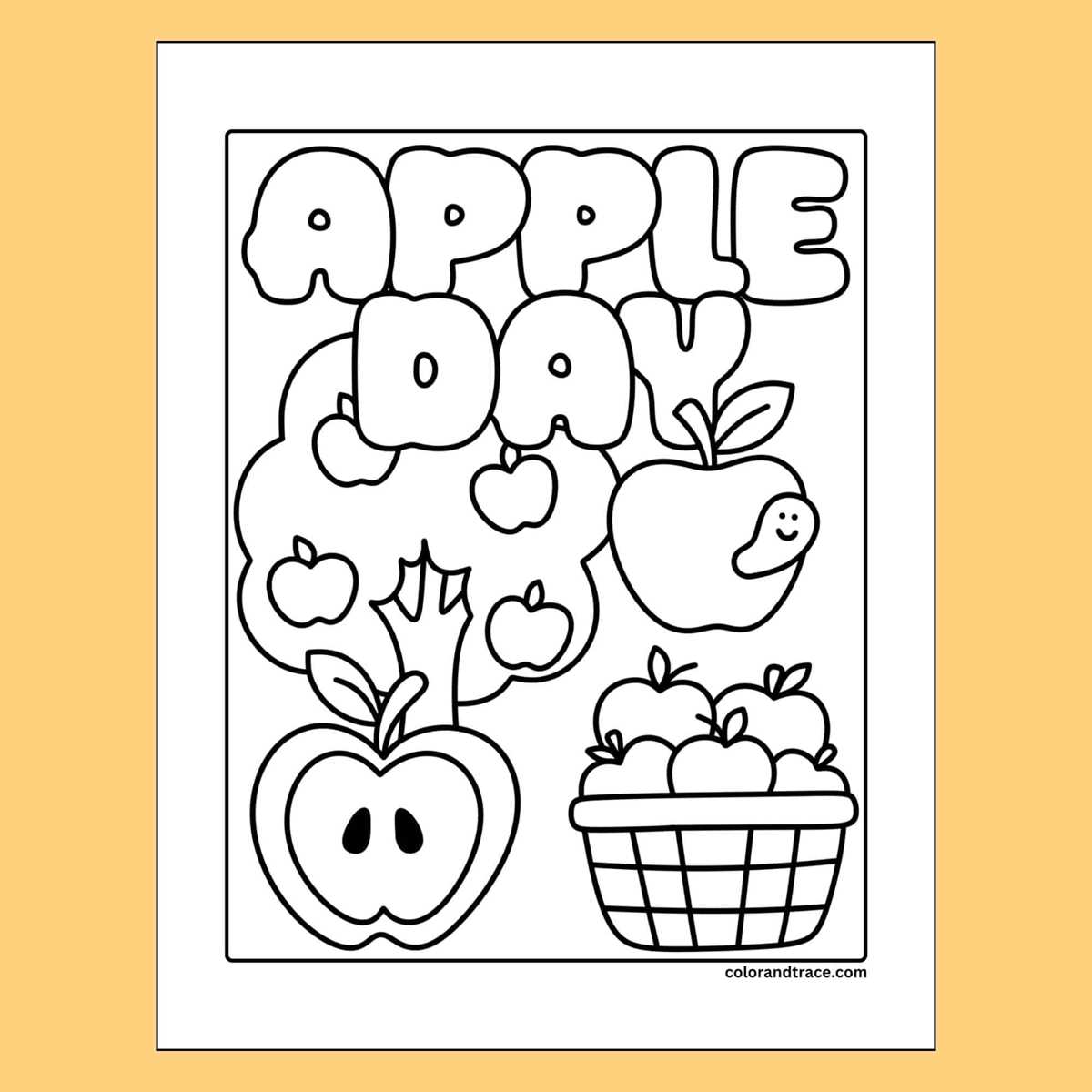printable coloring apple