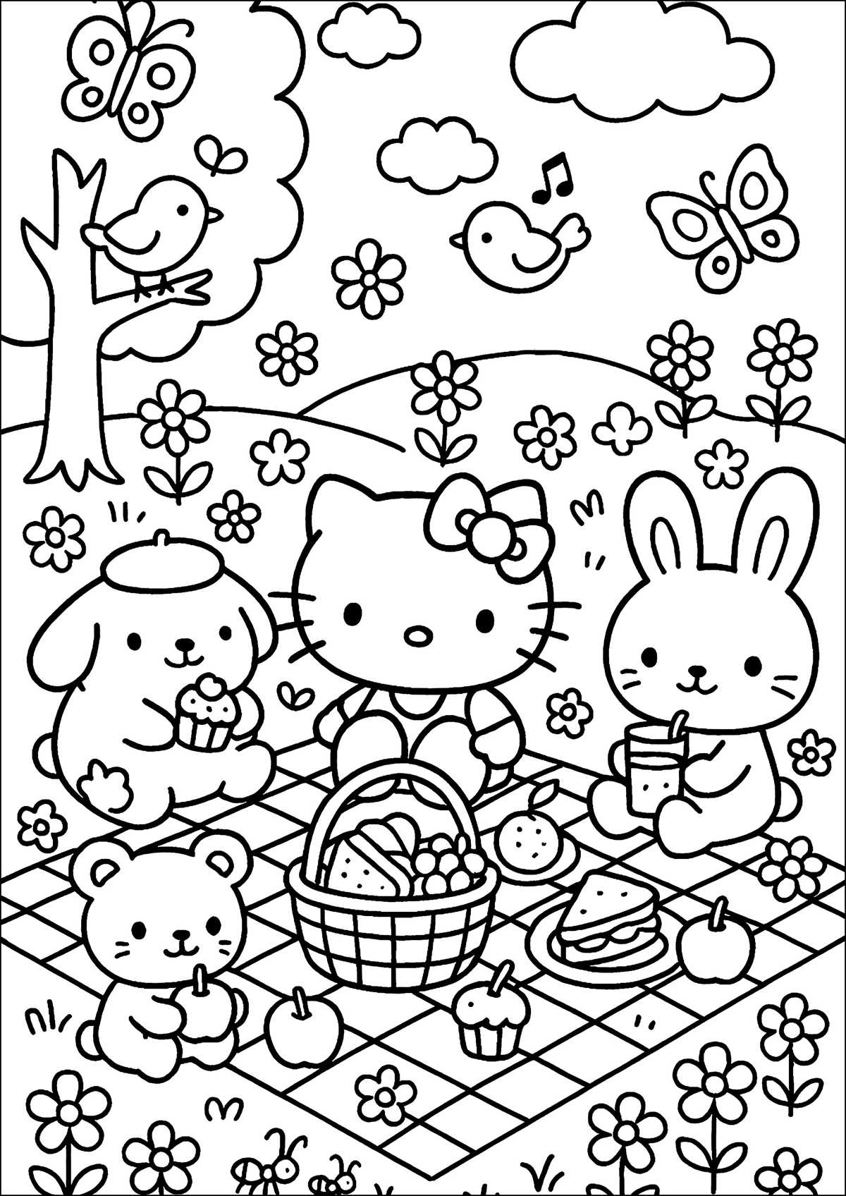 printable coloring pages hello kitty