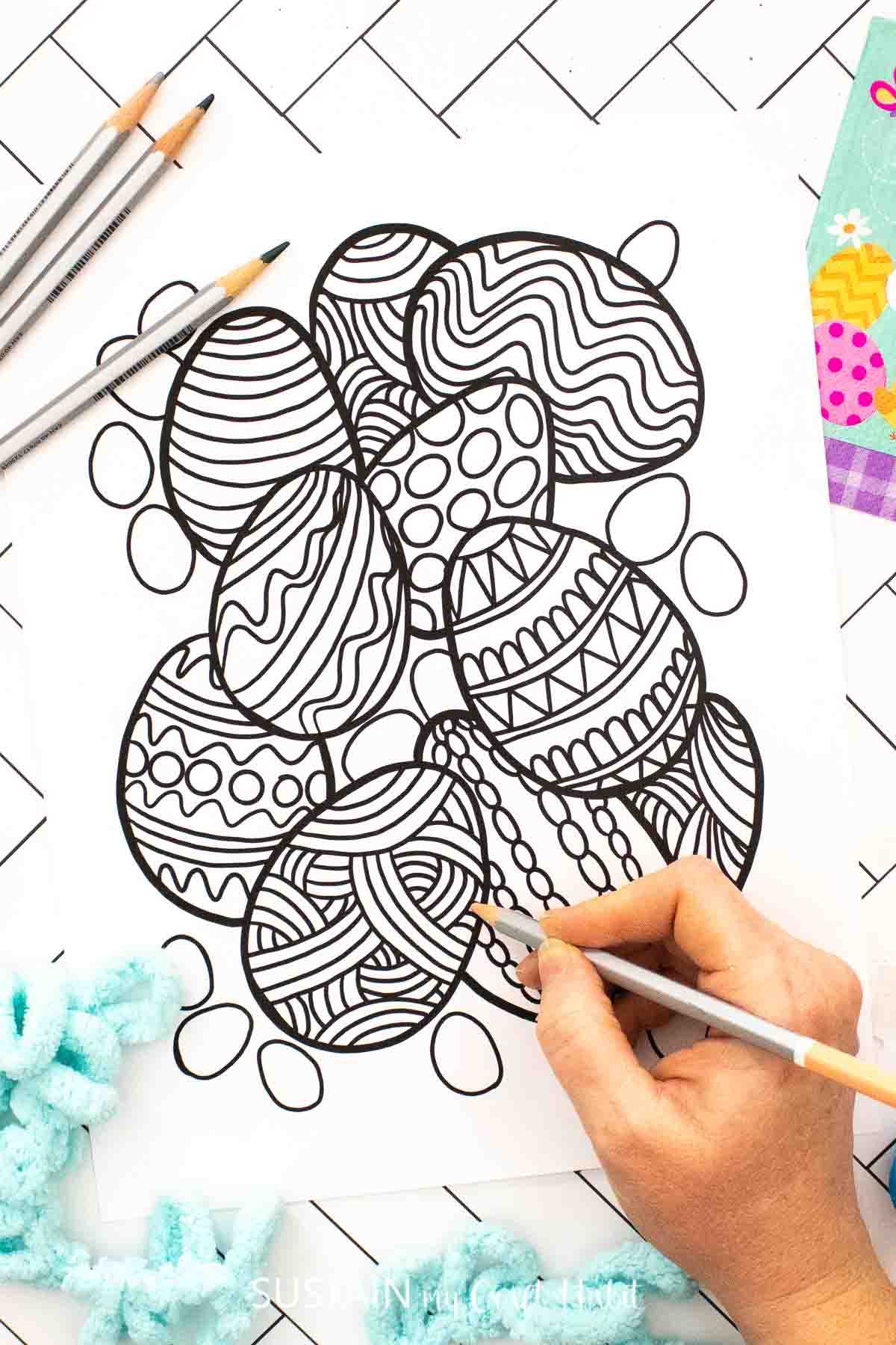 printable coloring pages of easter eggs