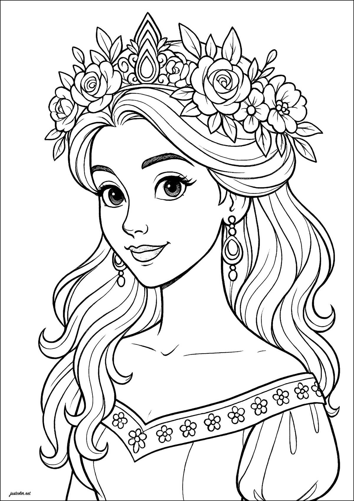 printable coloring pages of princess