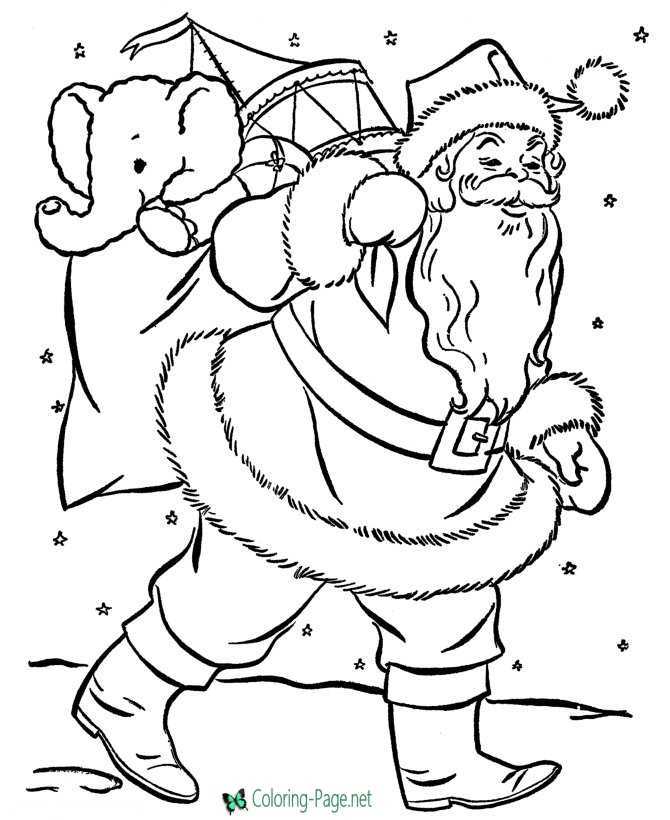 printable coloring pages of santa claus
