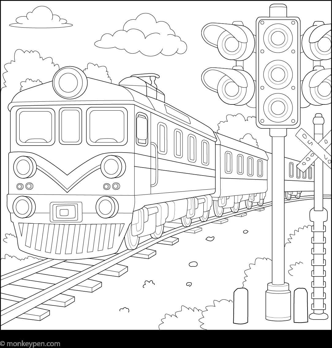 printable coloring pages trains