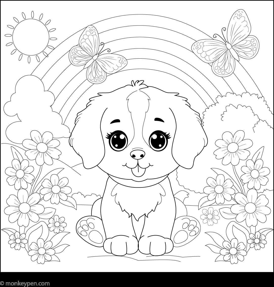 printable coloring pictures of puppies