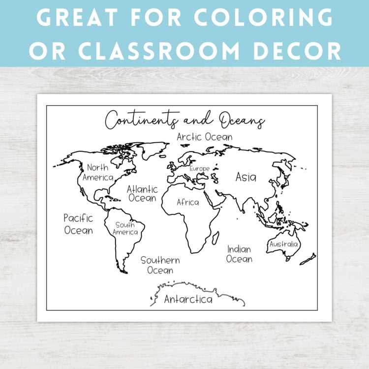 printable continents and oceans