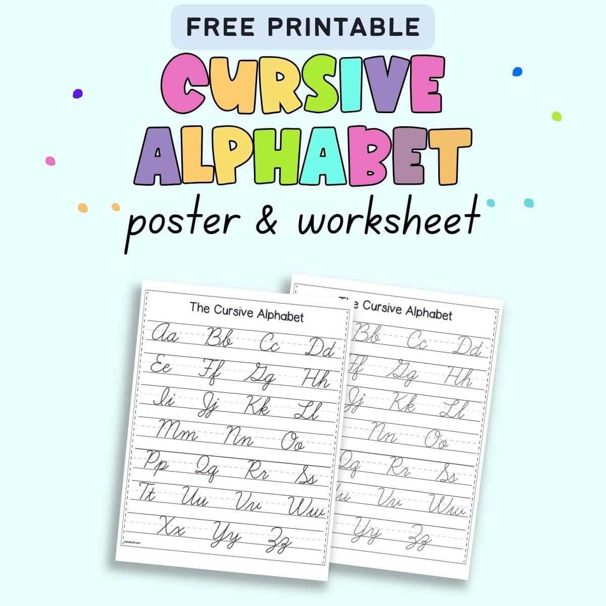 printable cursive alphabet letters