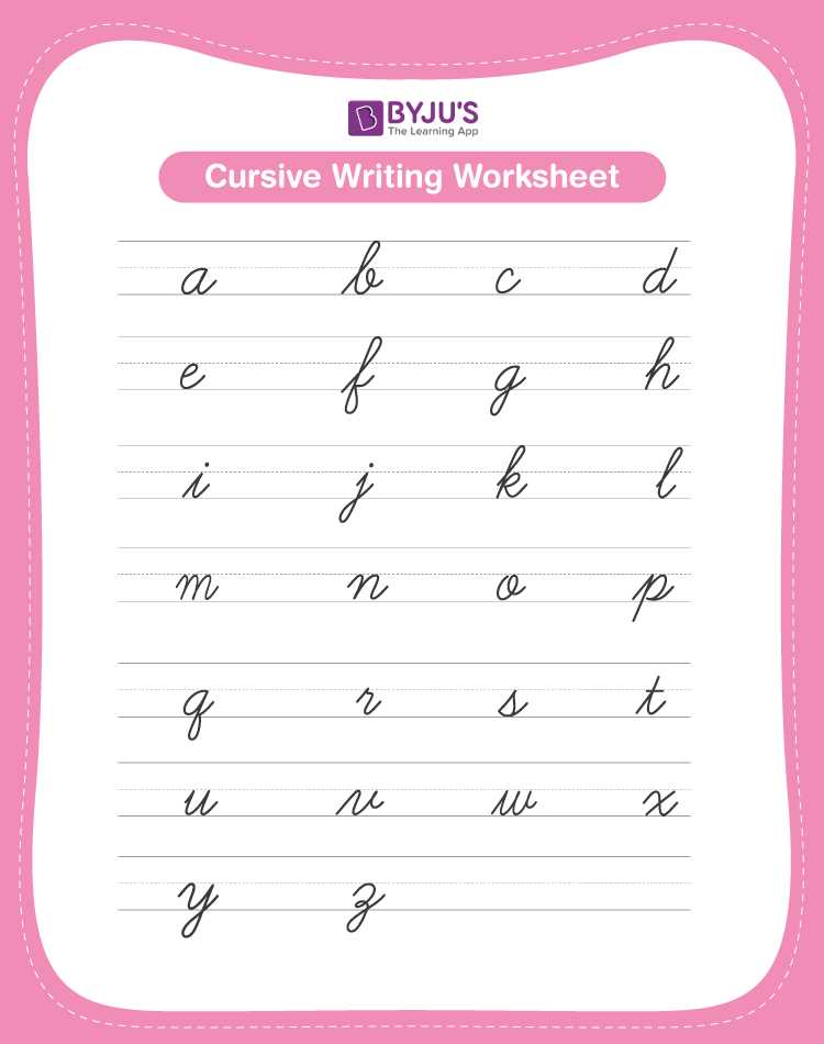 printable cursive writing worksheets
