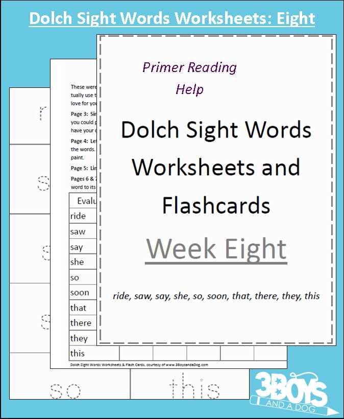 printable dolch sight words