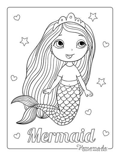 printable easy mermaid coloring pages