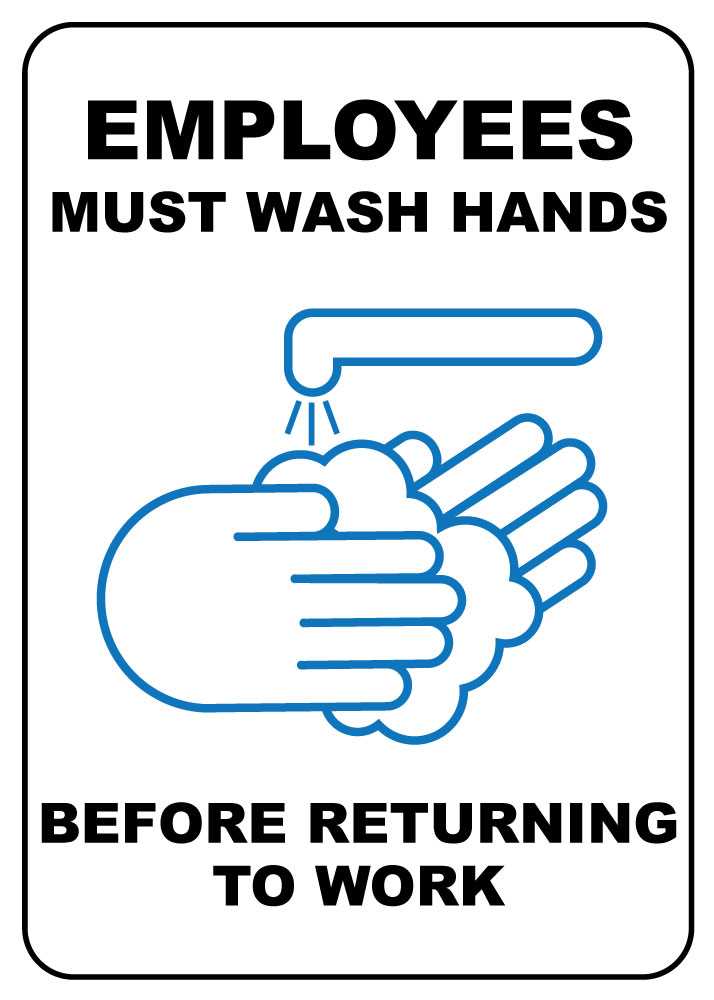 printable employees must wash hands sign