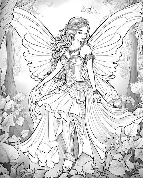 printable fairy coloring pages for adults