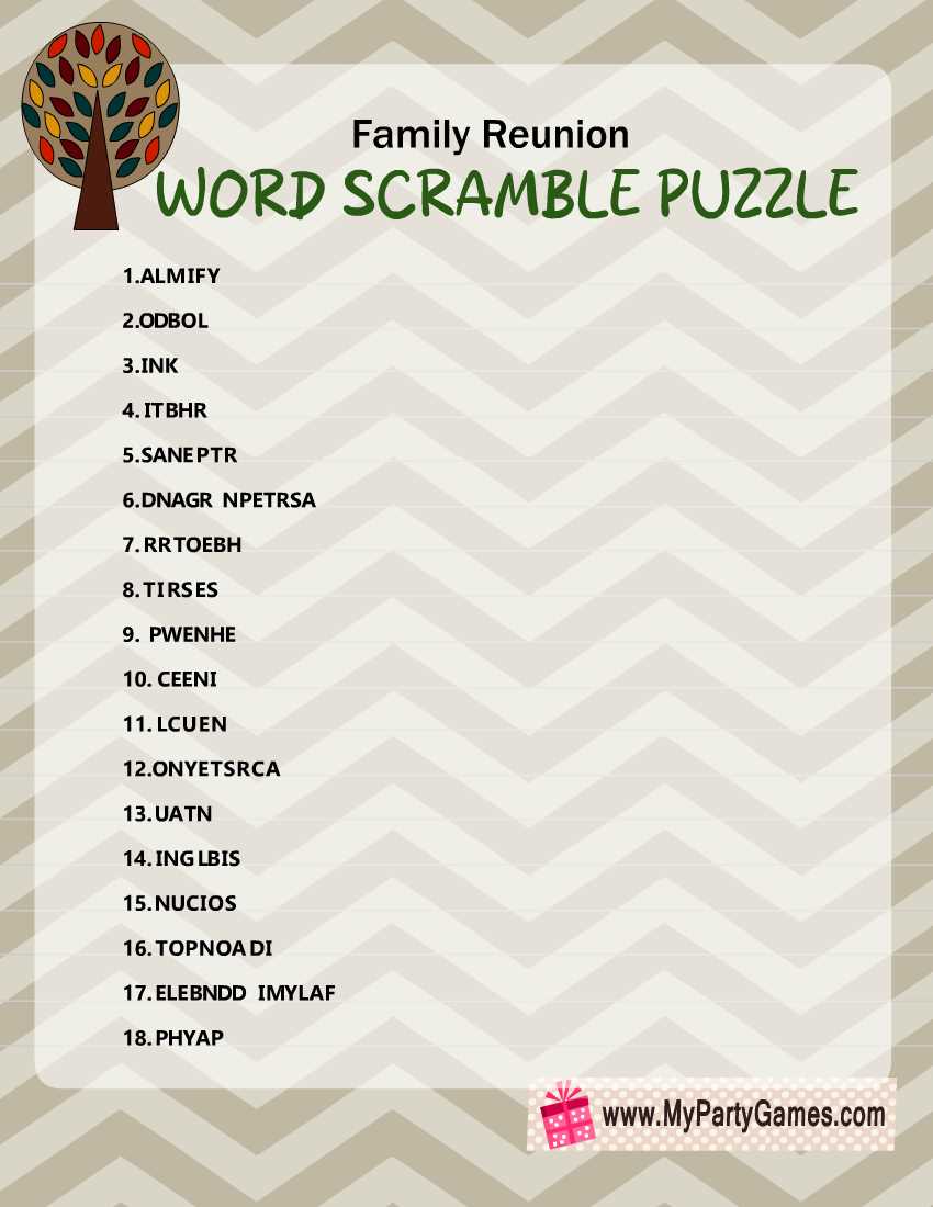 printable family reunion games