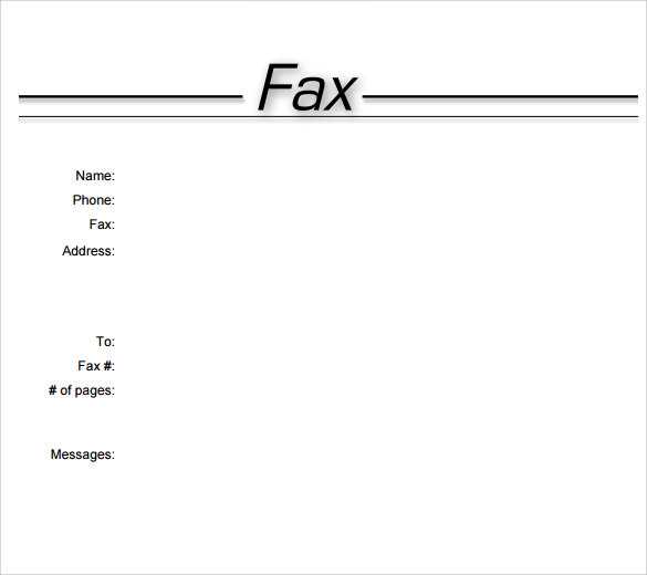 printable fax sheet cover