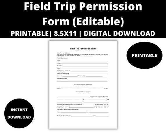 printable field trip permission slip template