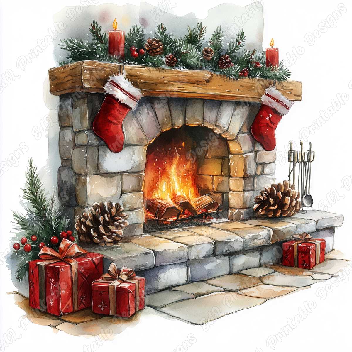 printable fireplace pictures