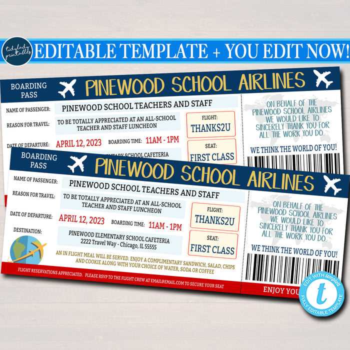 printable flight tickets