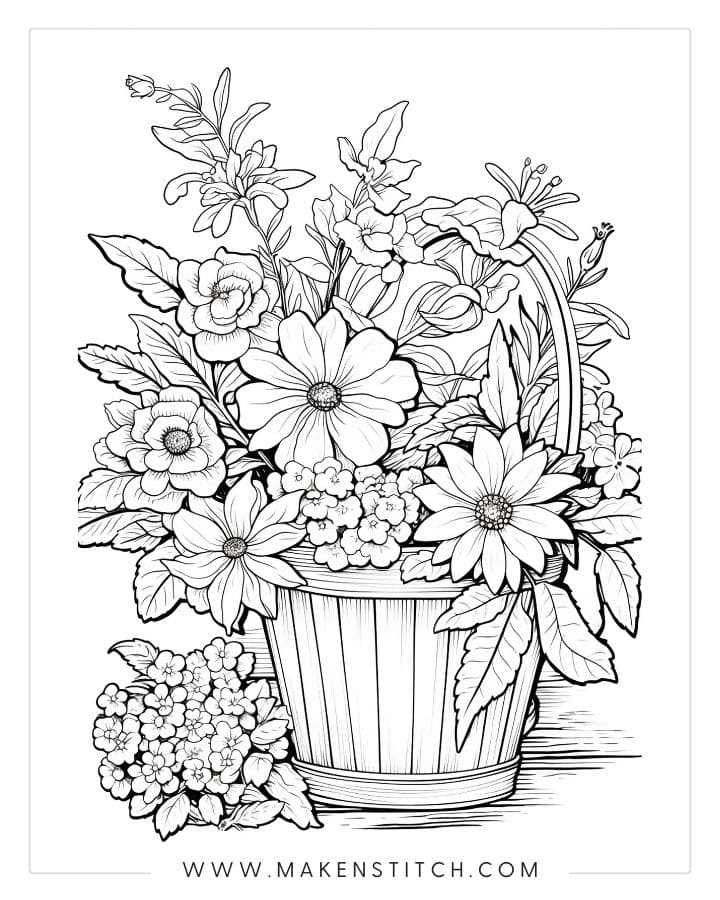 printable flower coloring pages free
