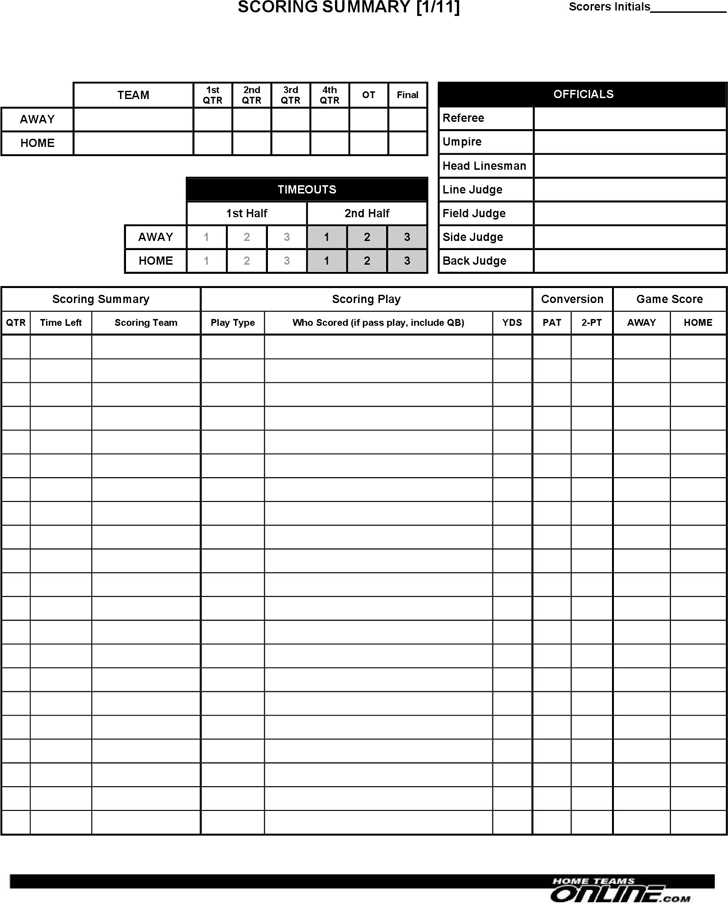 printable football stat sheets
