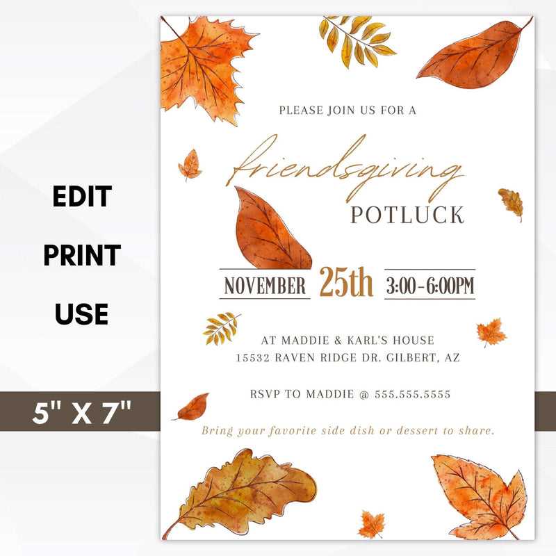 printable friendsgiving invitation