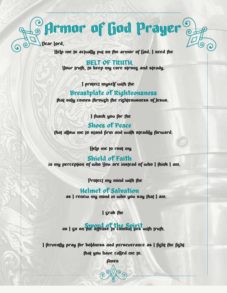 printable full armor of god