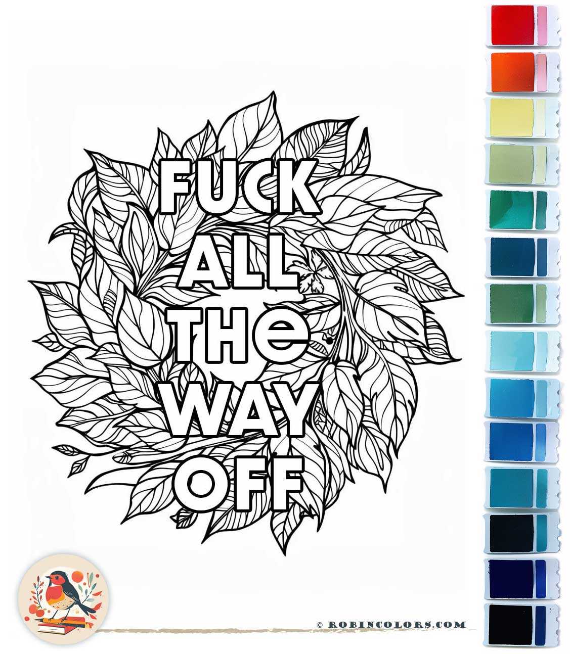 printable full page curse word color pages