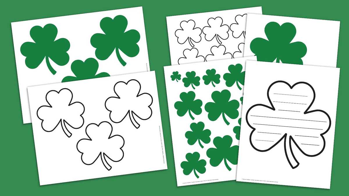 printable full page shamrock