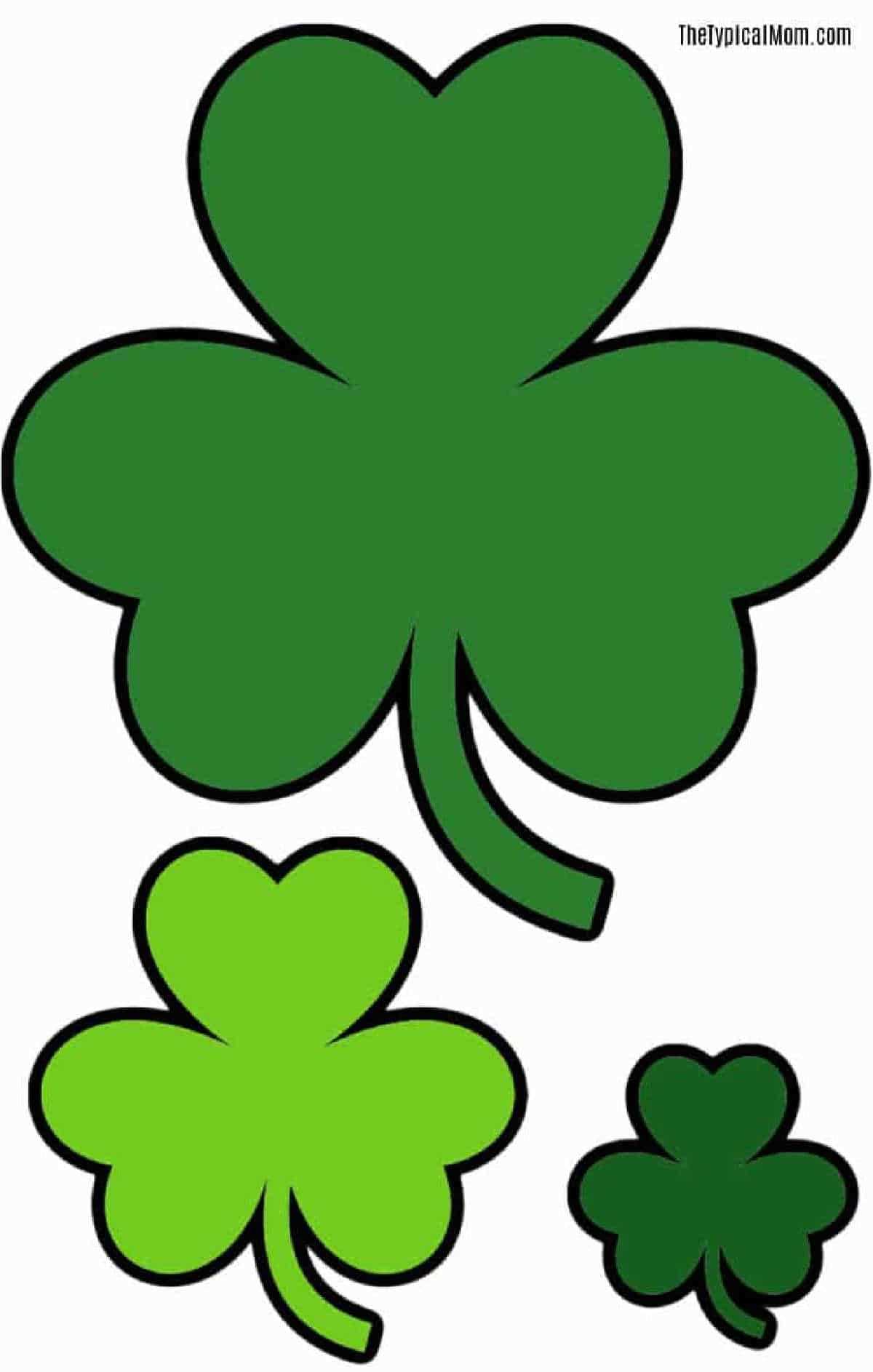 printable full page shamrock