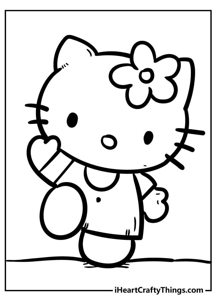 printable full size hello kitty coloring pages