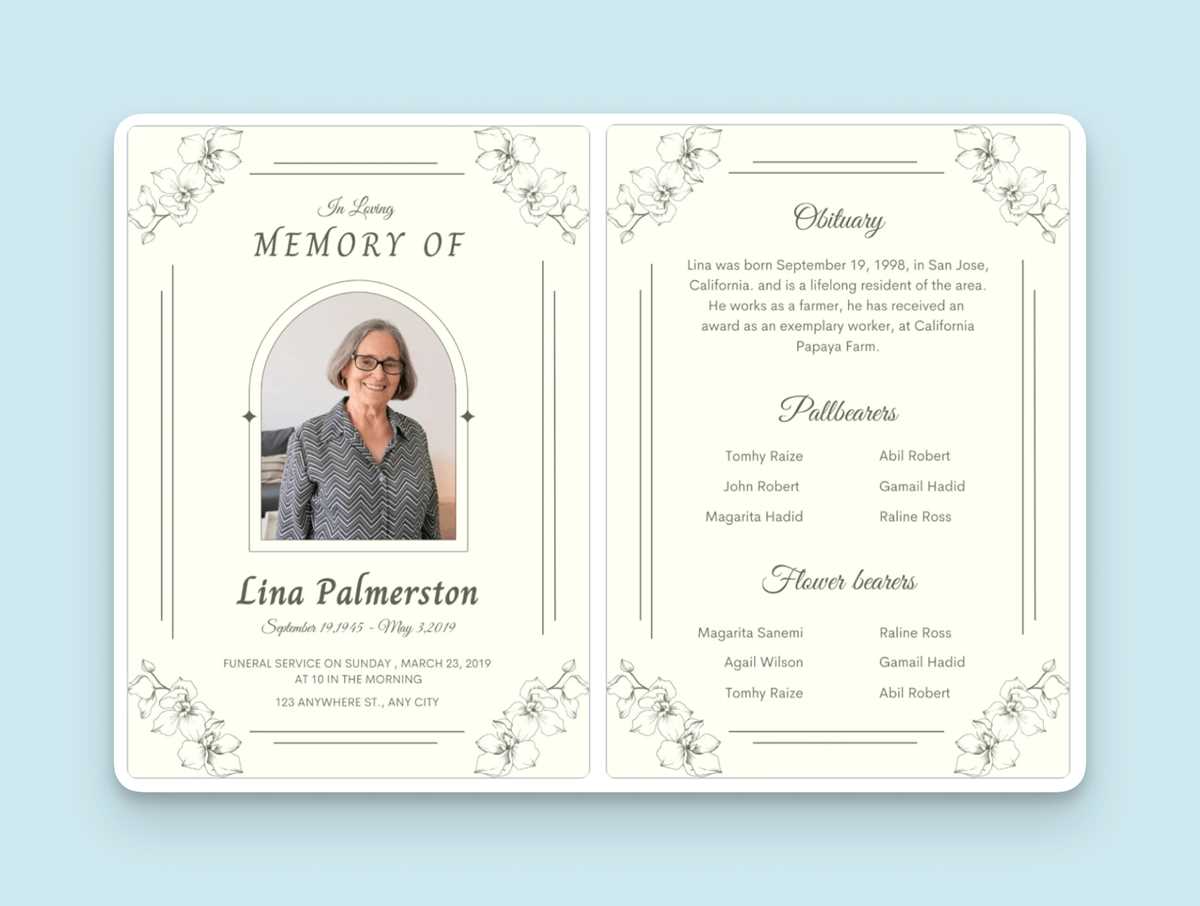 printable funeral programs