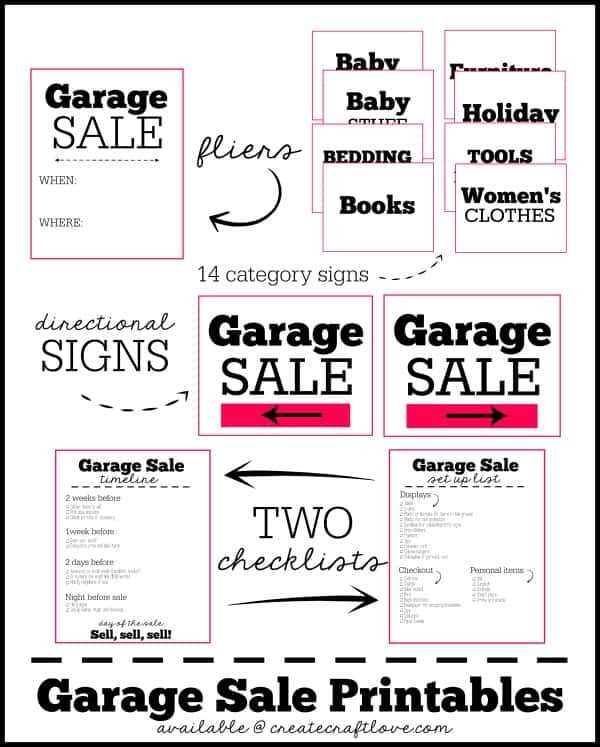 printable garage sale