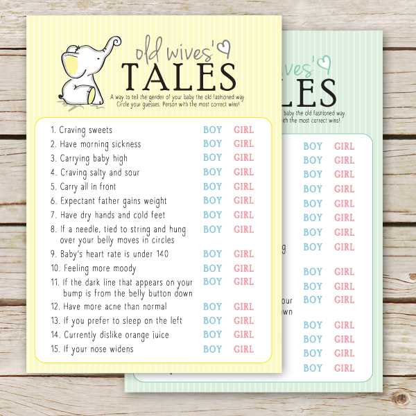 printable gender reveal games
