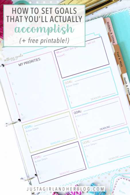 printable goal setting