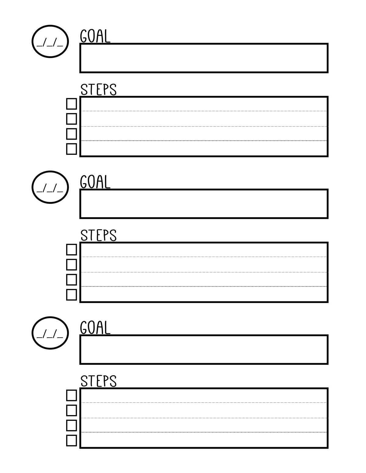 printable goal setting template