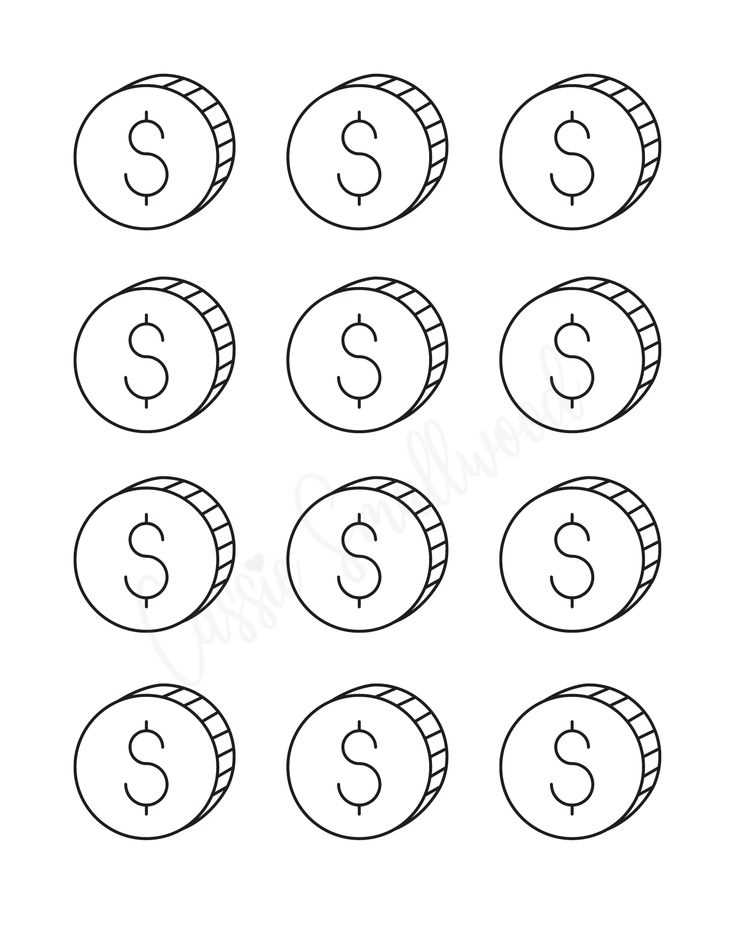 printable gold coins coloring pages