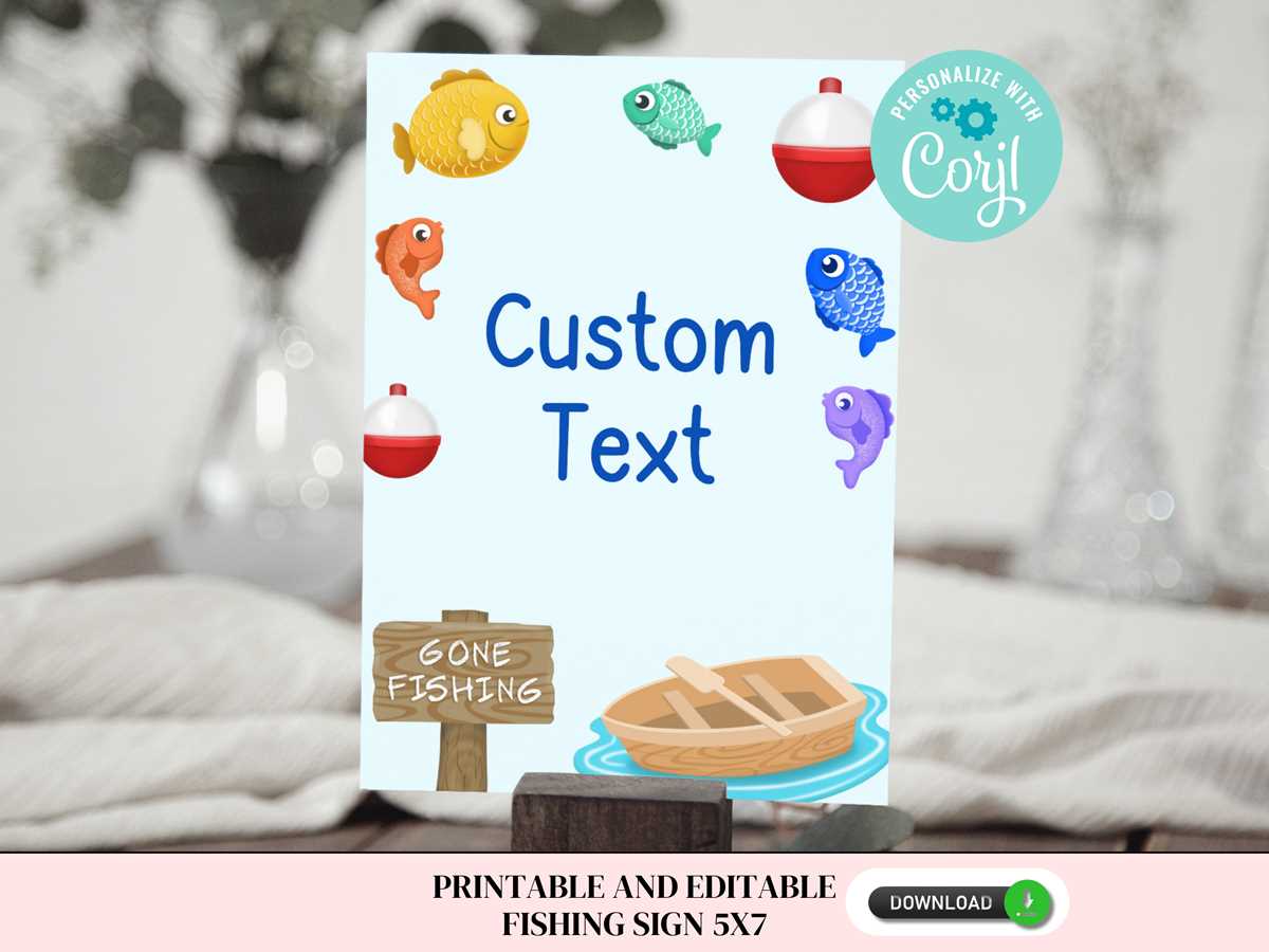 printable gone fishing sign