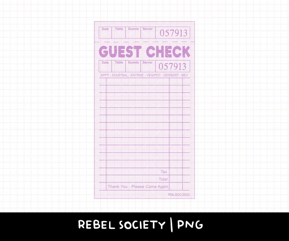 printable guest check