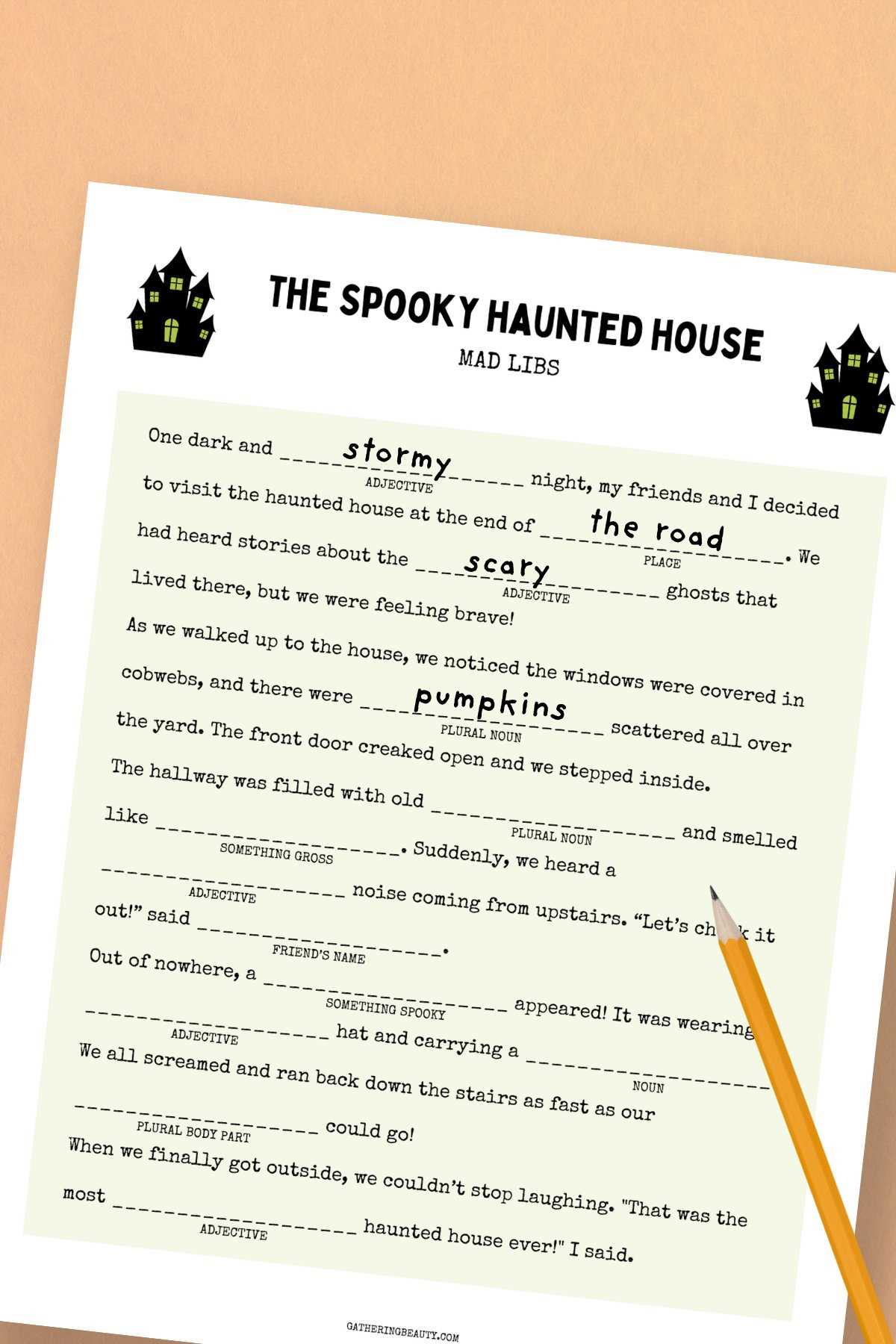 printable halloween mad libs