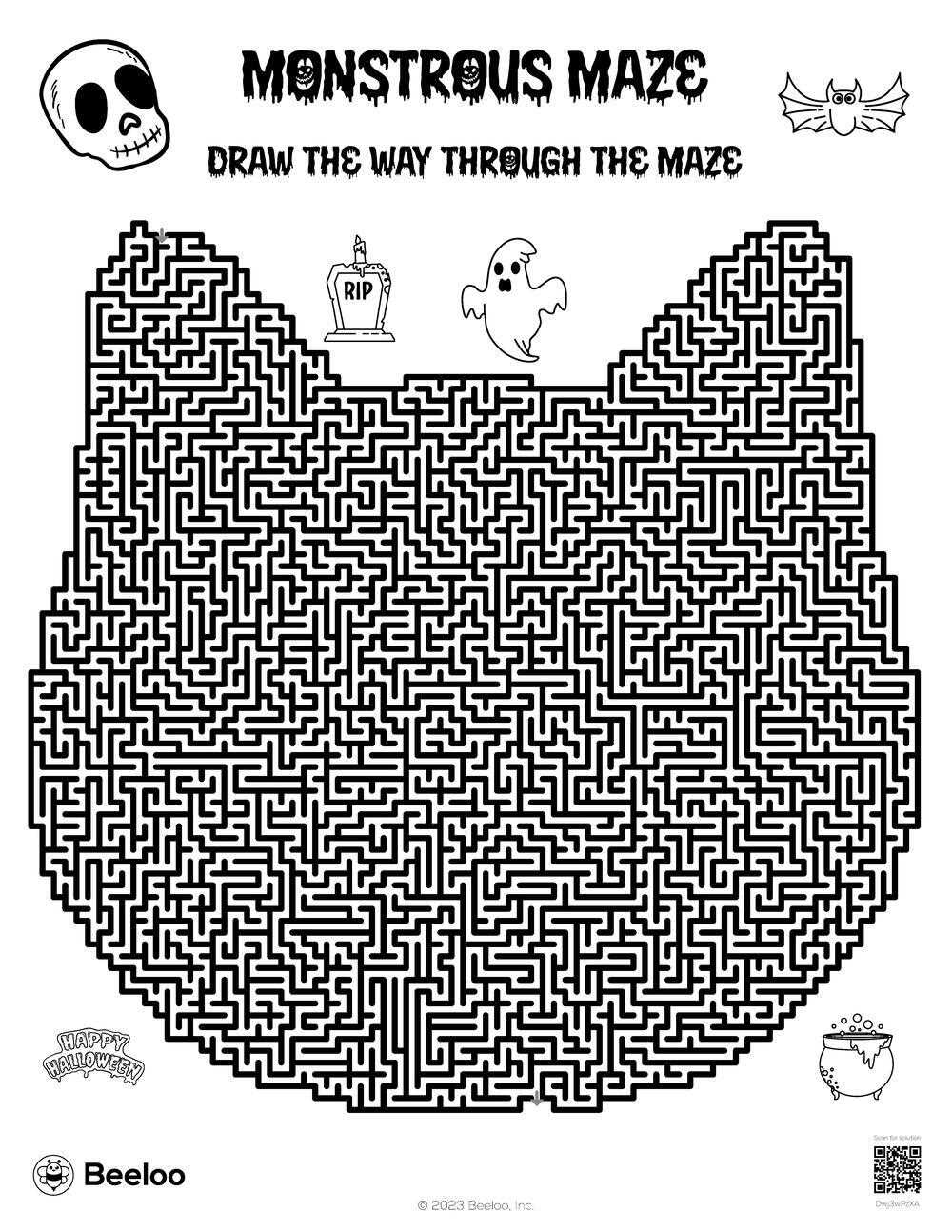 printable halloween maze