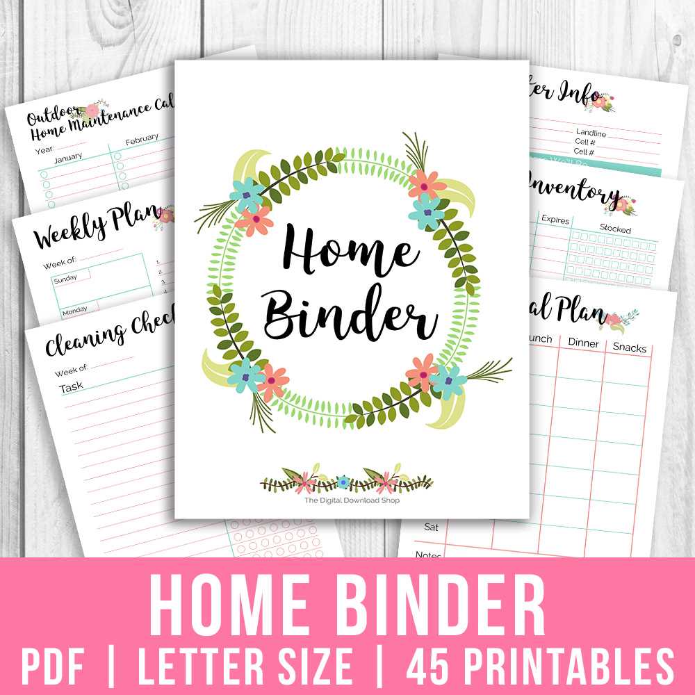 printable home binder