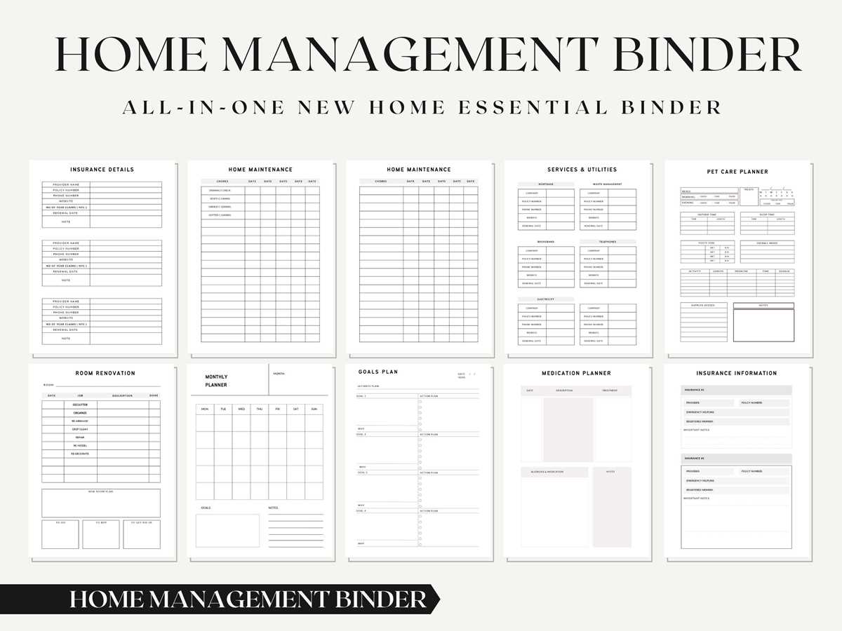 printable home binder