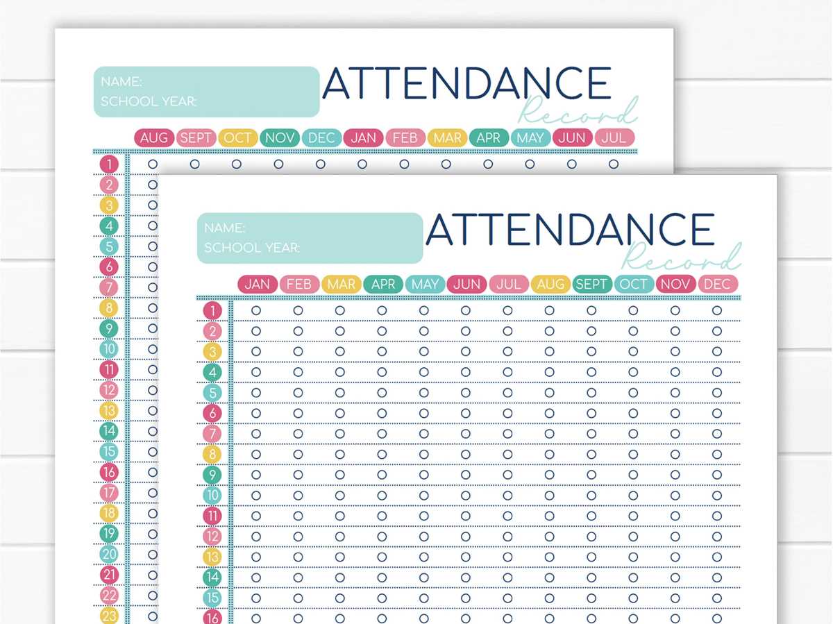 printable homeschool attendance sheet
