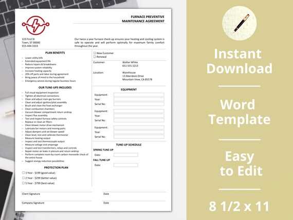 printable hvac contract template