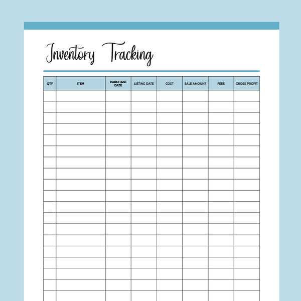 printable inventory list