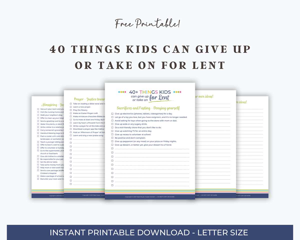 printable lent activities