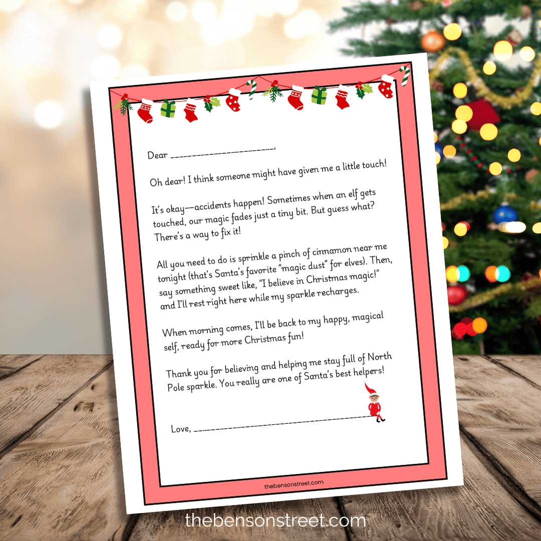 printable letter from elf