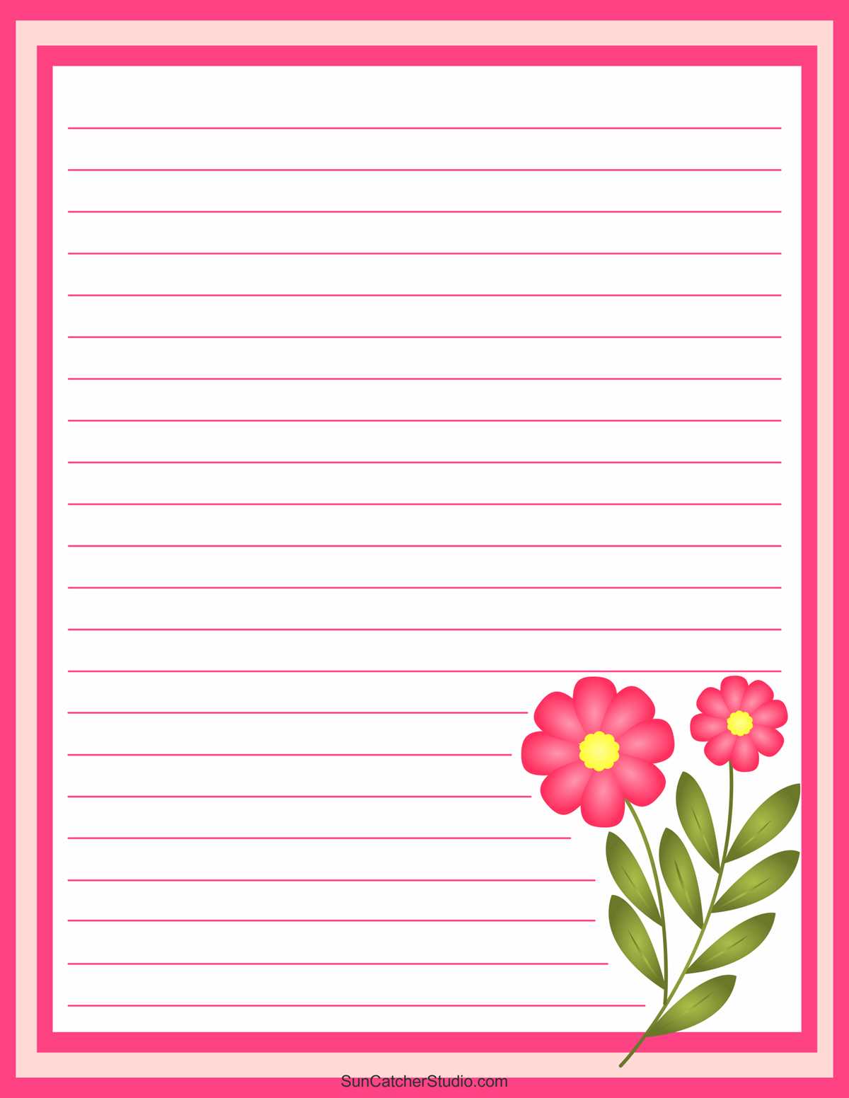 printable lined writing paper with border