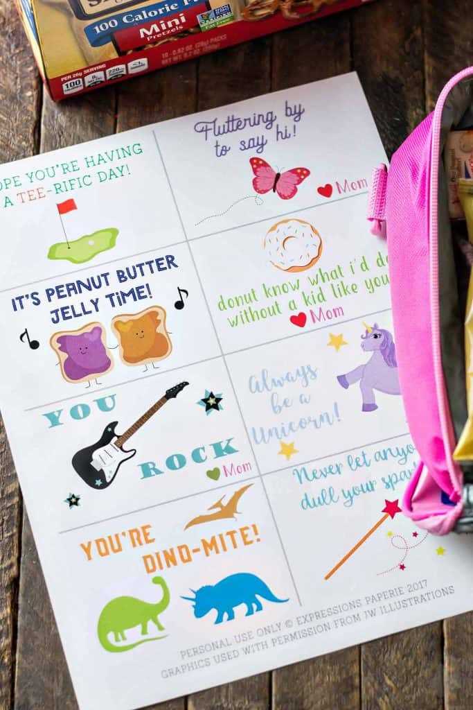 printable lunch bags