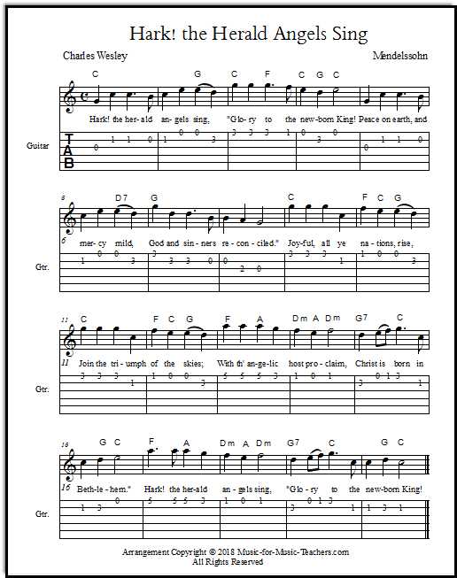 printable lyrics to hark the herald angels sing