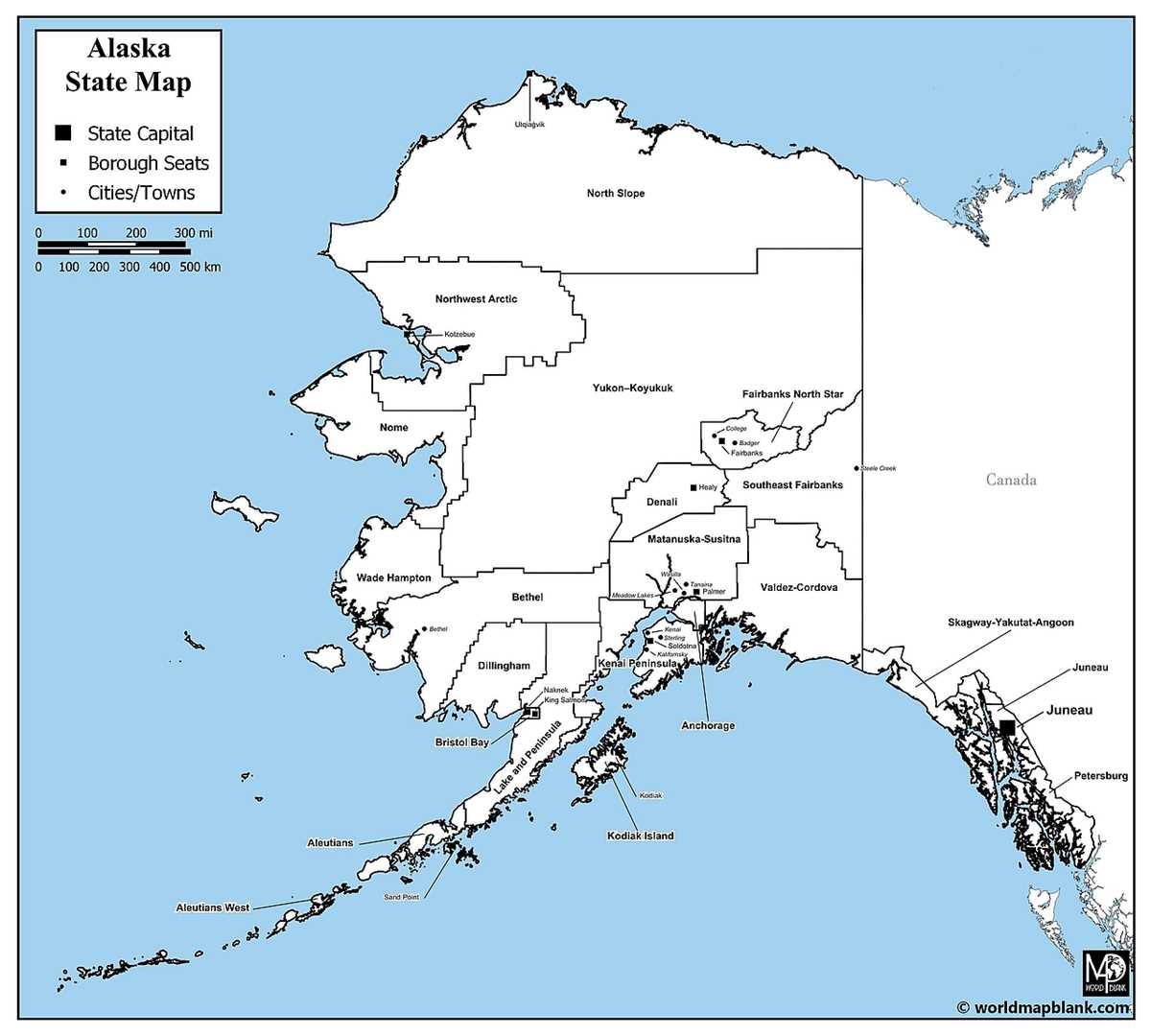 printable map alaska